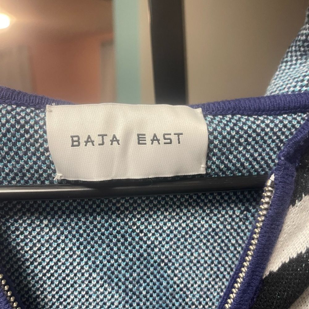 Baja East Graphic Knit Zip Hoodie Cardigan | Mermaid Ocean Print | Size 00 - Picture 4 of 5